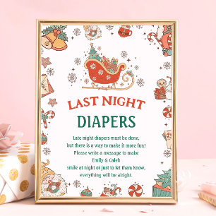 Weihnachten "Last Night Diapers" Baby Showspiel Poster