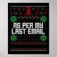 Weihnachten laut meiner letzten E-Mail Sarkastisch