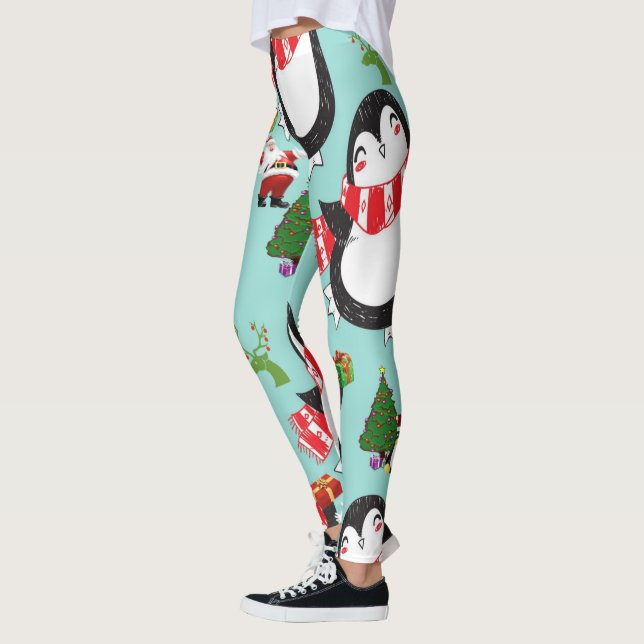 Weihnachten Leggings, Pinguin Leggings (Links)