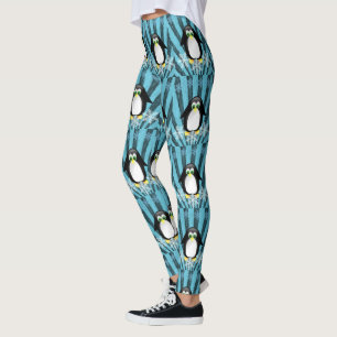 Weihnachten Leggings, Pinguin Leggings