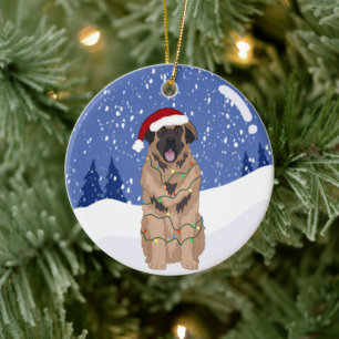 Weihnachten Leonberger Keramik Ornament