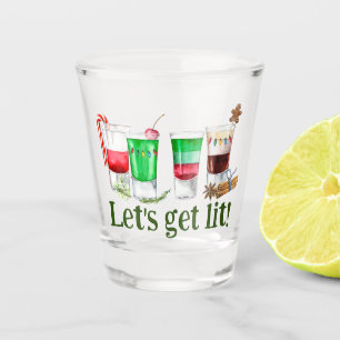 Weihnachten Let's Get Lit Lustige Party Schnapsglas