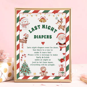 Weihnachten"Letzte Nacht Windeln"Baby Showspielkar Poster
