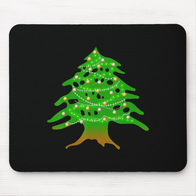 Weihnachten Libanesischer Baum Libanon Fahne Weihn Mousepad (Vorne)