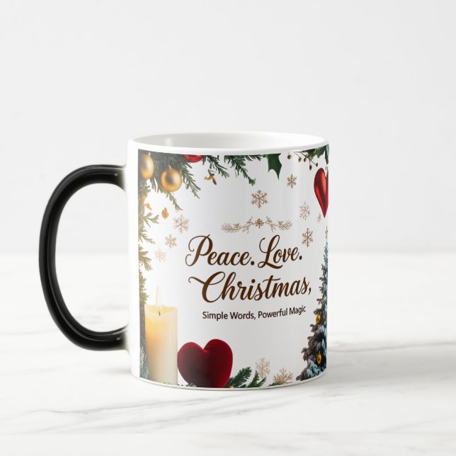 Weihnachten Liebe Frieden Farbverändernde Tasse  (Links)