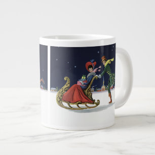 Weihnachten, Liebe Ice Skaten Jumbo-Tasse