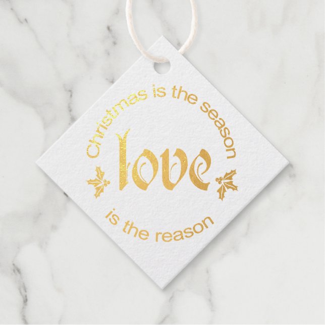 Weihnachten - Liebe ist die Reason Gold Geschenket Geschenkanhänger (Vorderseite)