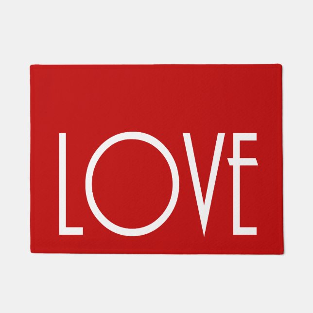 Weihnachten Liebe Roter Hintergrund Urlaub Doormat Fußmatte (Vorderseite)