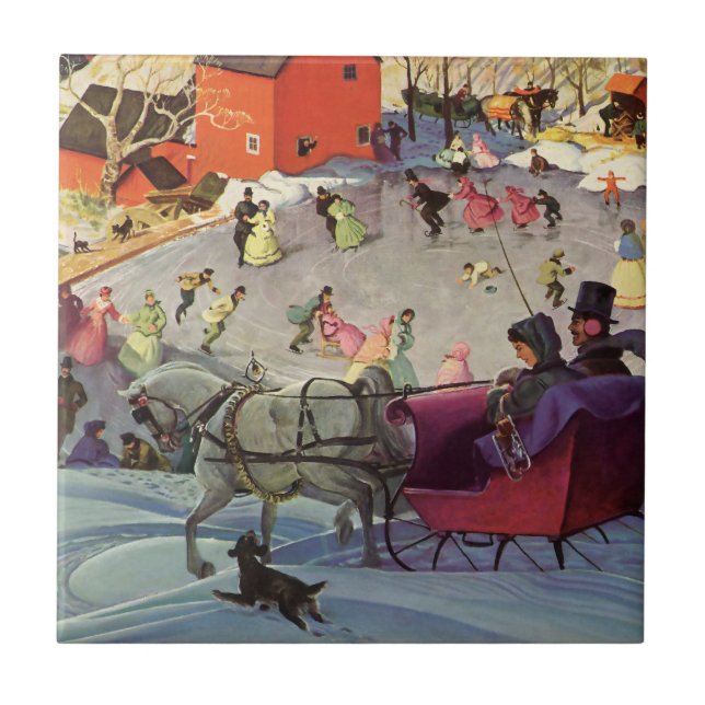Weihnachten, Liebe und Romantik Reiten Fliese (Vorderseite)