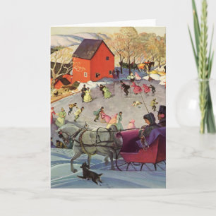 Weihnachten, Liebe und Romantik Sleigh Feiertagskarte