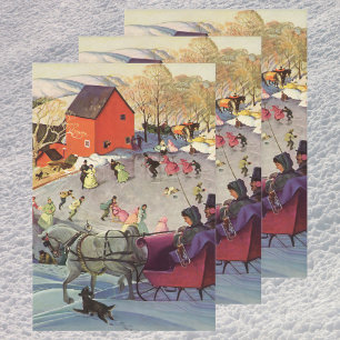 Weihnachten, Liebe und Romantik Sleigh Geschenkpapier Set