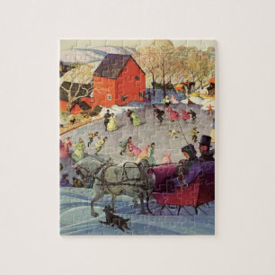 Weihnachten, Liebe und Romantik Sleigh Puzzle