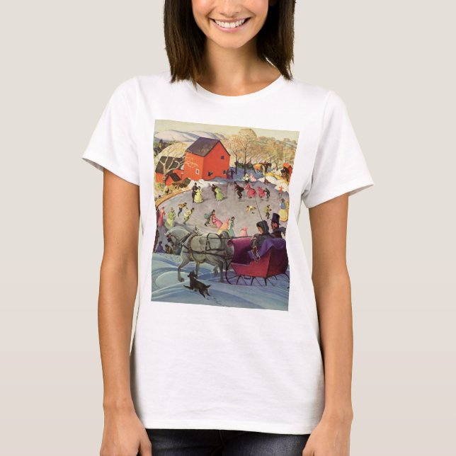 Weihnachten, Liebe und Romantik Sleigh T-Shirt (Vorderseite)