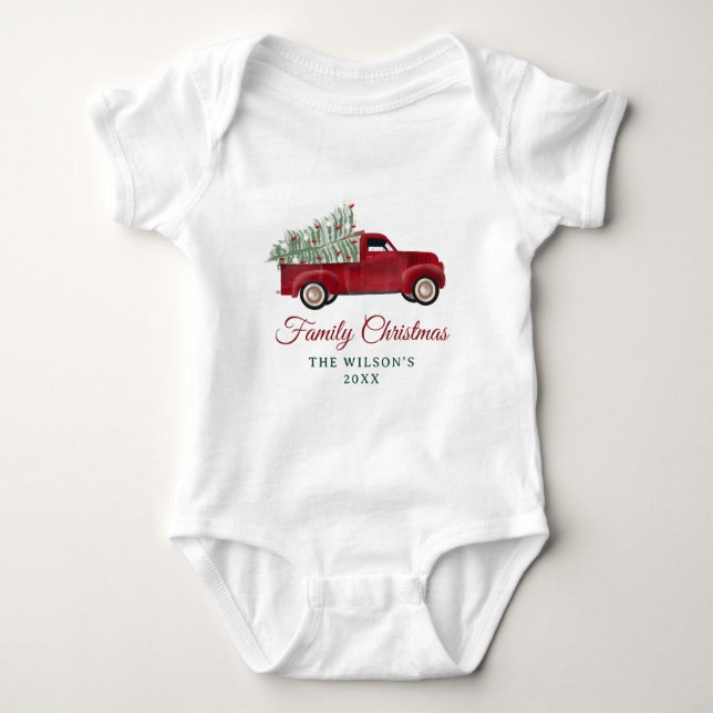 Weihnachten Lieferwagen Weihnachten Weihnachten We Baby Strampler (Vorderseite)