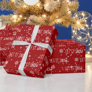 Weihnachten LIESS IT-Text und Schneeflocken Geschenkpapier