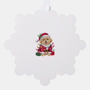Weihnachten Lighting Santa Maltipoo Dog Weihnachte Ornament Karte