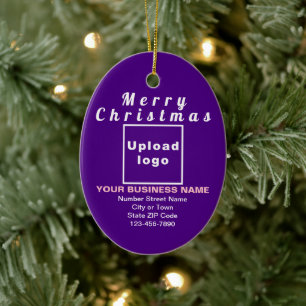 Weihnachten Lila Oval Keramik Ornament