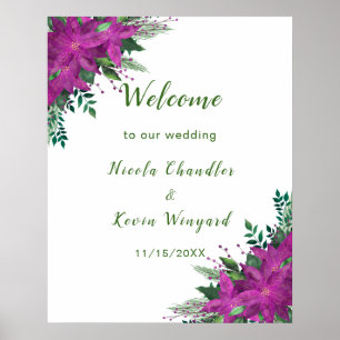 Weihnachten Lila Poinsettia Blume Hochzeit Poster