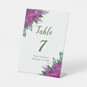 Weihnachten Lila Poinsettia Blume Hochzeit Sockelschild