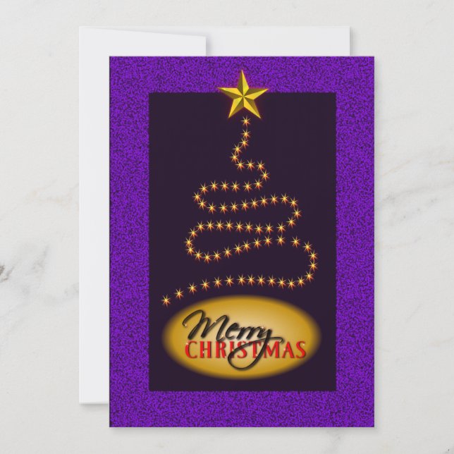 Weihnachten Lila und Gold Party Einladung Einladun (Vorderseite)