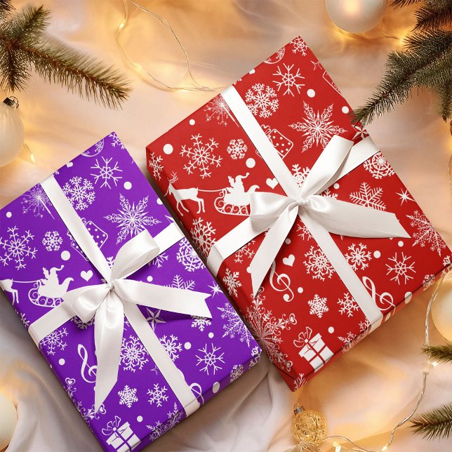 Weihnachten Lila Violet-Feiertage Thema Muster Geschenkpapier (Von Creator hochgeladen)