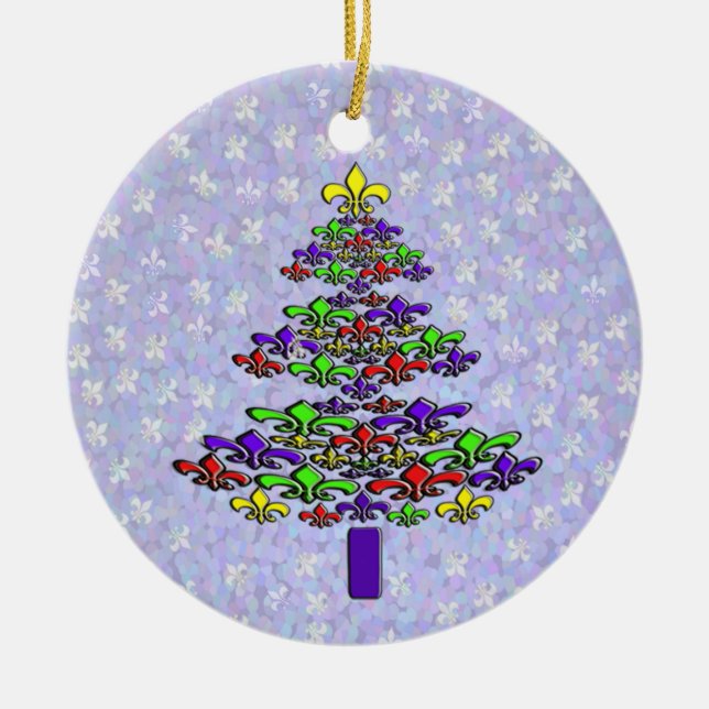 Weihnachten-Lilien-Weihnachtsbaum-Verzierung Keramik Ornament (Vorne)