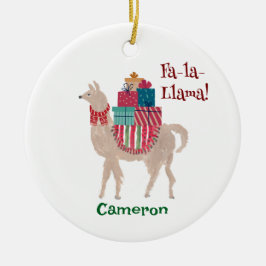 Weihnachten Llama Niedlich handGezeichnet Tierurla Keramik Ornament