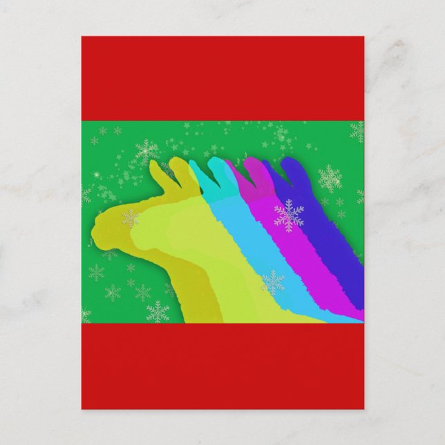 Weihnachten Llamas mit Sternen und Schneeflocken & (Vorderseite)
