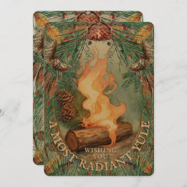 Weihnachten Log Vintag Winter Solstice Card - Naut