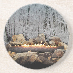 Weihnachten Login einen Schneewald Untersetzer