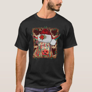 Weihnachten Longhorn-Kuh Niedlich  Weihnachten Wes T-Shirt