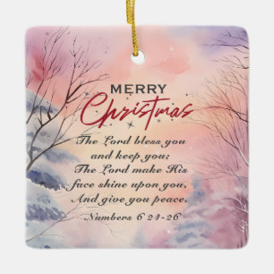 Weihnachten Lord Bless You Bible Verse Winter Szen Keramikornament
