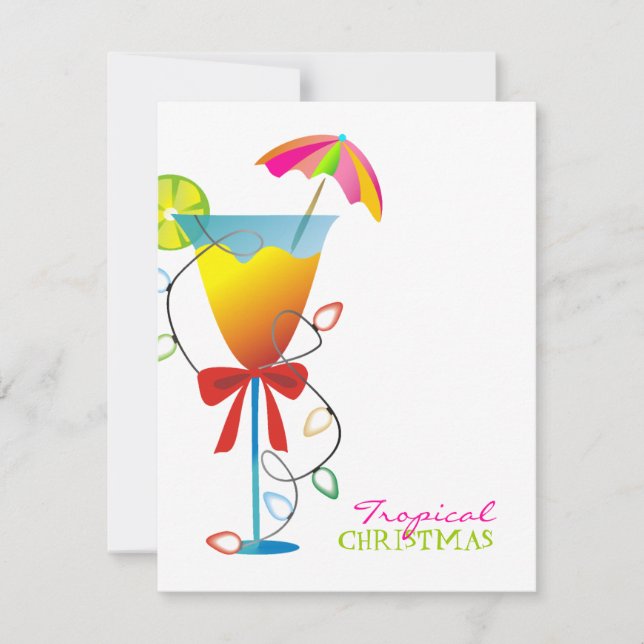 Weihnachten Luau des Paradies-311-Tropical Einladung (Vorderseite)