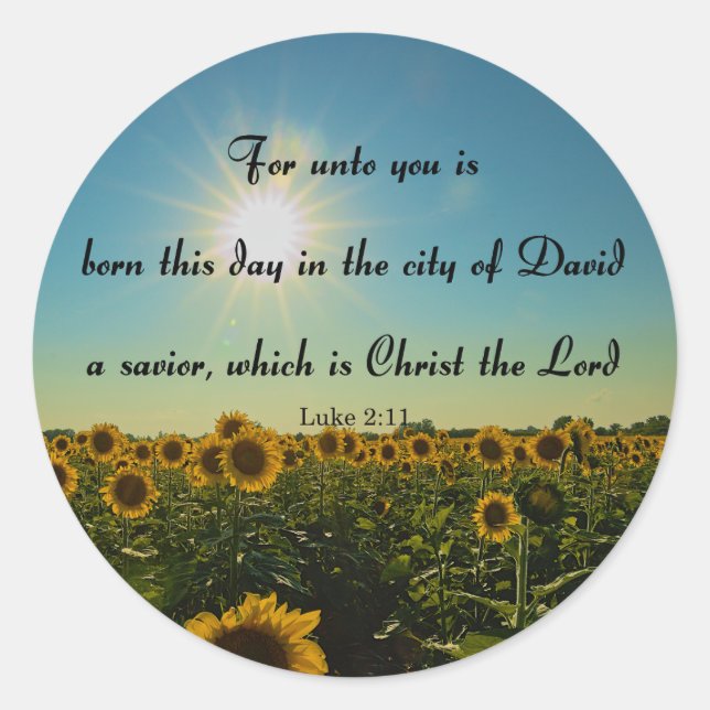 Weihnachten, Luke 2:11 Runder Aufkleber (Vorderseite)