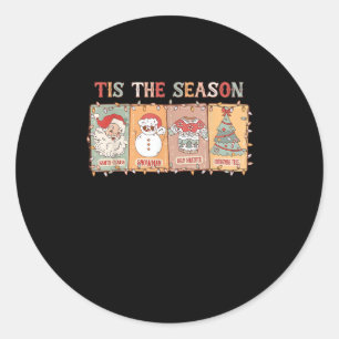 Weihnachten Lustig Vintage Tis The Season Männer F Runder Aufkleber