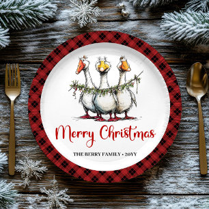 Weihnachten Lustige Alberne Gänse Minimale Party T Pappteller