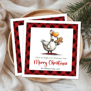 Weihnachten Lustige Dumme Gans Cartoon Papier Serv Serviette
