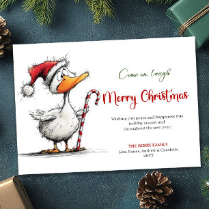 Weihnachten Lustige Verrückte Gans Whimsical Grußk