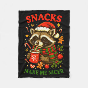 Weihnachten Lustiger Süßer Wilder Waschbär Snacks  Fleecedecke