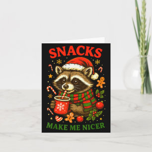 Weihnachten Lustiger Süßer Wilder Waschbär Snacks Karte