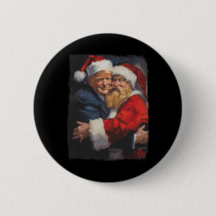 Weihnachten Lustiger Trump Santa Claus Retro Vinta Button