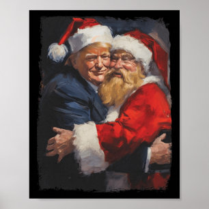 Weihnachten Lustiger Trump Santa Claus Retro Vinta Poster