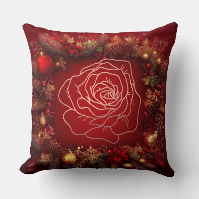 Weihnachten Luxuriöse Rich Texture Frohe Weihnacht Kissen (Vorderseite)