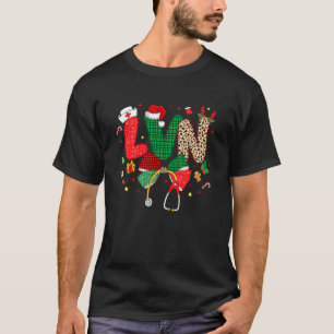 Weihnachten LVN Kokette Schleife Stethoskop Pflege T-Shirt