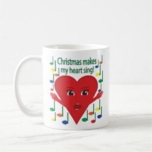 "Weihnachten macht mein Herz singen" Gesangsherz Kaffeetasse