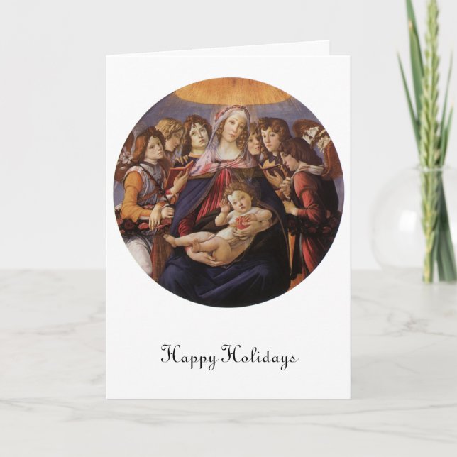 Weihnachten Madonna mit Kind Engel von Botticelli (Vorderseite)