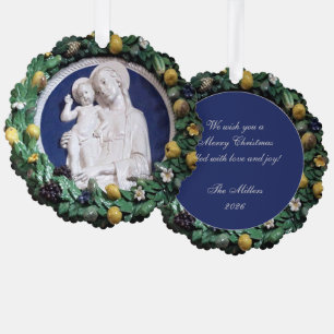Weihnachten Madonna und Kind Della Robbia Garland Ornament Karte