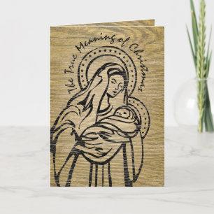 Weihnachten Madonna und Kind Rustikales Holz Chris