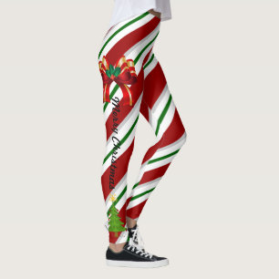 Weihnachten mag ich Bonbons Leggings mit roten grü