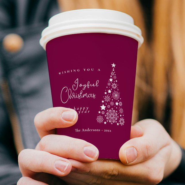 Weihnachten Magenta Pappbecher (Festive Christmas Magenta Paper Cups)
